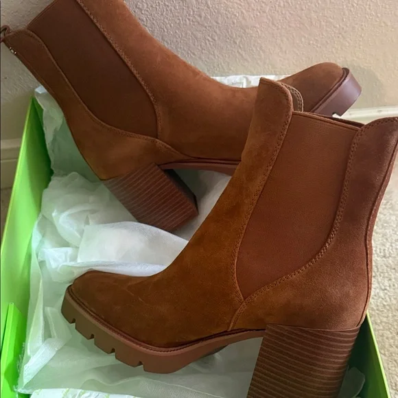 NIB Sam Edelman Rollins Brown Suede Ankle Boots sz 9.5 - Picture 7 of 11
